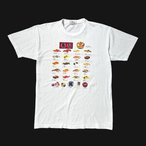 90s Vintage Japan Sushi Menu T-shirt Restaurant Single Stitch Tokyo Ichiban.